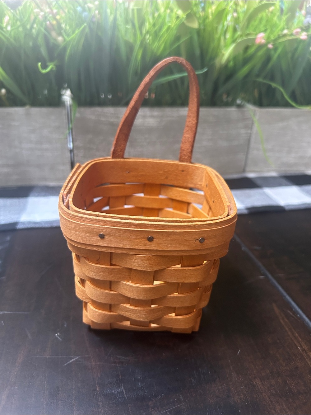 Longaberger Woven Square Handle Basket - Brown